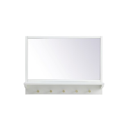 Elegant Decor Entryway Mirror With Shelf 28 Inch X 21 Inch In White MR502821WH